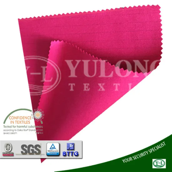 Yulong supply NFPA2112 proban treatment flame retardant weaved satin fabric