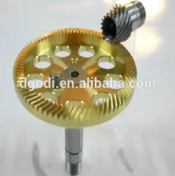 Custom size 45 degree small brass/steel helical bevel gears
