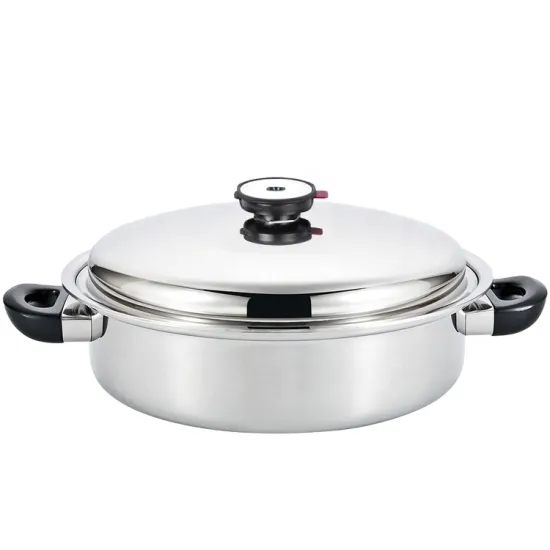 Tri-Ply Stainless Steel 304 Casserole - Waterless Greaseless Cookware for Home Kitchens