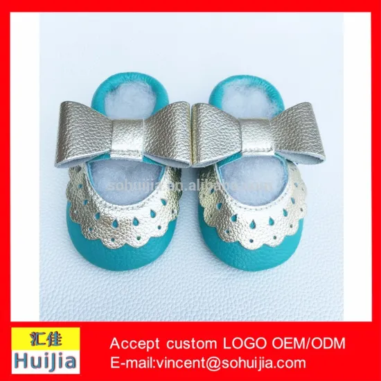 New lace designs girls Mary Jane summer sandals gold bow Leather baby shoes boutique turquoise Toddler baby moccasins