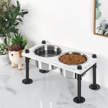 Freestanding Elevated Dog Bowls with Metal Stands