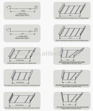 YX65-425 Aluminum Standing Seam Metal Roofing Sheet