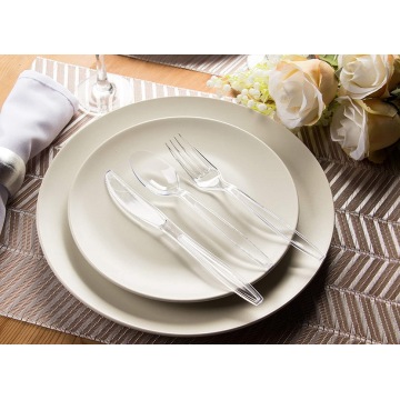 Clear Black Transparent Disposable Spoon and Fork