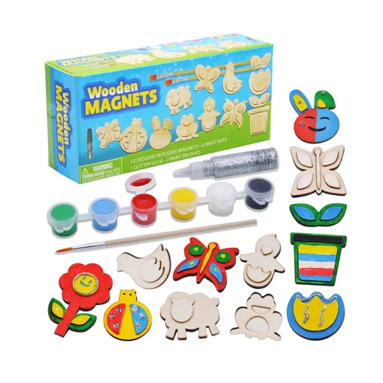Hot Selling DIY Wood Fridge Magnets Craft Kit for Kids
