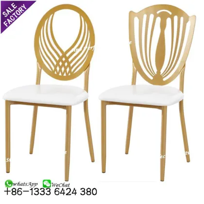 Factory Price Modern Stackable Golden Metal Steel Wedding Phoenix Chairs