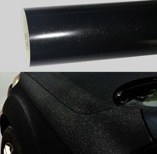 metallic diamond matte black car wrap vinyl