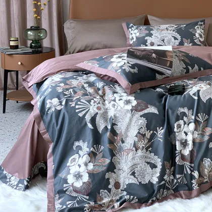 300TC Luxury Egyptian Cotton Printed Quilt Cover Bedding Set