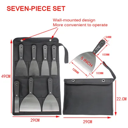 High quality steel putty knife set 7pcs Putty Knife Scraper Blade Plastic Handle Construction Tool Professional bricklayer Tool