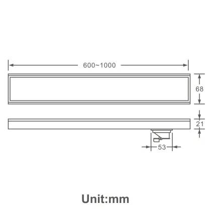 HONGDEC Stainless Steel Invisible Rectangle Floor Drain