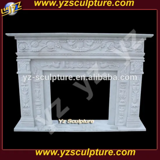 pure hunan carved white stone fireplace mantel for home decoration