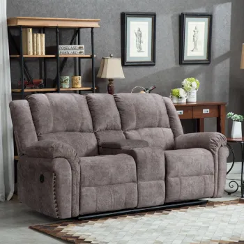 Modern European Leather Recliner Sofas with Multi-Functionality, Massage Feature, and Wooden Elements - Carton Box Packaging