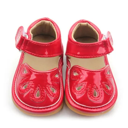 Hot Red Leather Squeaky Shoes