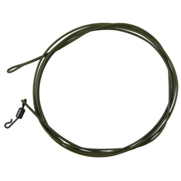 High Strength 45LB Nylon Carp Leader with Fluorocarbon Hooklink, Clear Color, Free Clip Ring & Quick Change Swivel