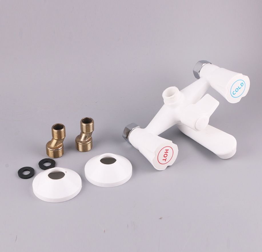 목욕탕 욕조를위한 플라스틱 튼튼한 샤워 꼭지 뜨겁고 찬 물 믹서 꼭지