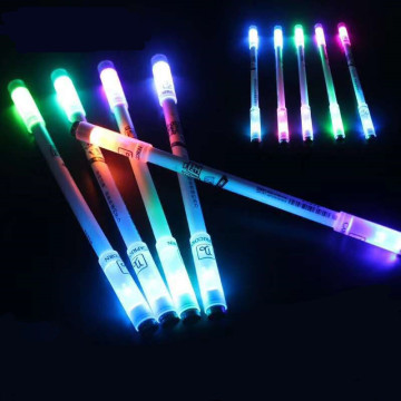 Hot Sales 1 Piece High Quality LED Flash Gel Pen Students Fashion Flash Spinning Pen Kids Christmas Gift Office Supply