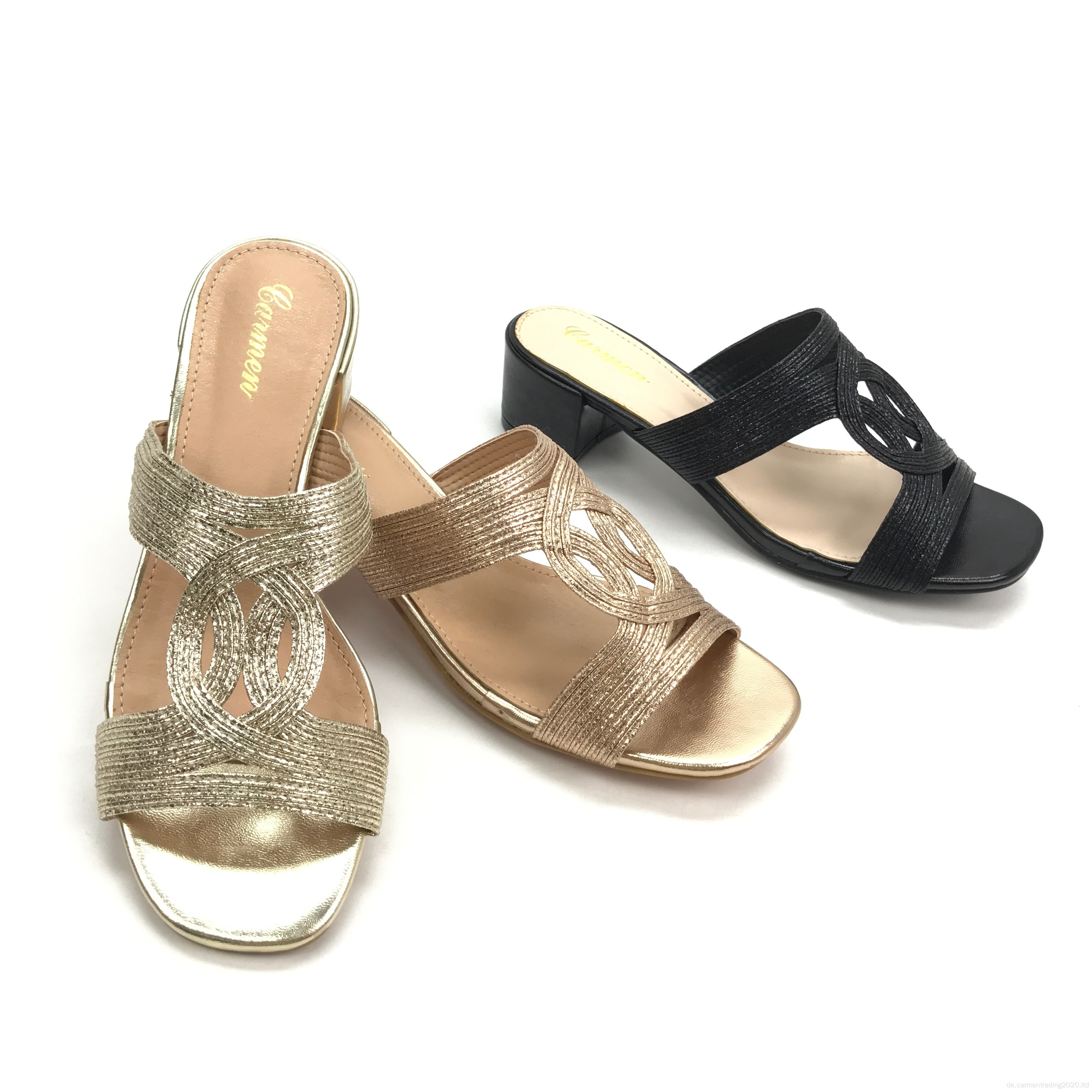 Modedame gewebte Streifen Sandalen