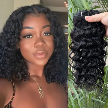 Deep Wave Double Weft Clip In Human Hair Extensions Dropship, Large Stock Lace Seamless Clip In Remy Hair Extensions