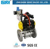 CE Certified Double Acting Pneumatic Actuator Stainless Steel Flanged Ball Valve