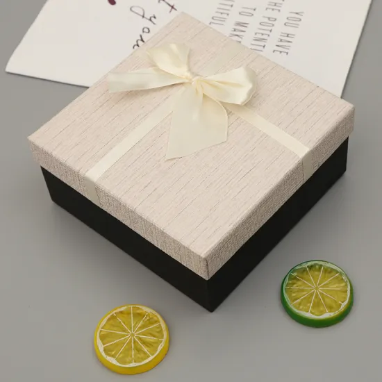 Custom Paper Box Gift Packaging with Lid Ribbon
