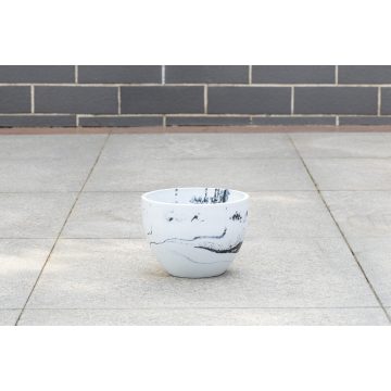 Vaso de jardim em dois tons contrastantes