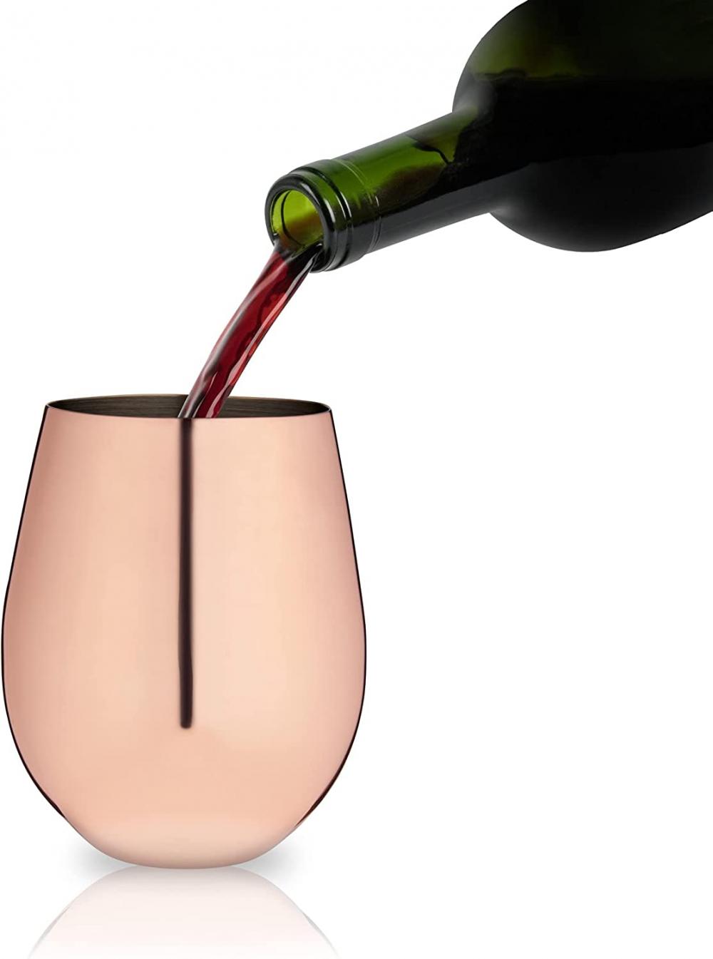 520 ml de acero inoxidable vaso de vino con tallo