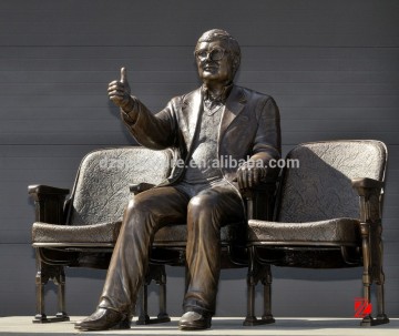 Famous Life Size Modern Man Bronze Statue With Chair
