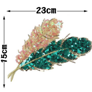 Aangepaste grote pailletten bladborduurwerkflarden