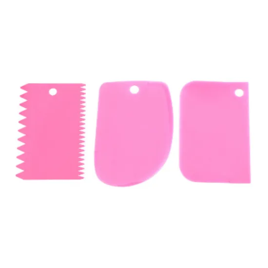 8 Shape Cake Decorating Tool Set - 4 Pcs Plastic Combs and Scrapers for Baking