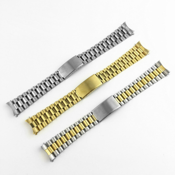 Stainless Steel Watch Band 19mm 20mm 21mm Curved End Replacement Strap