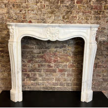 Baroque Carrara Marble Fireplace Mantel Rustic Elegance