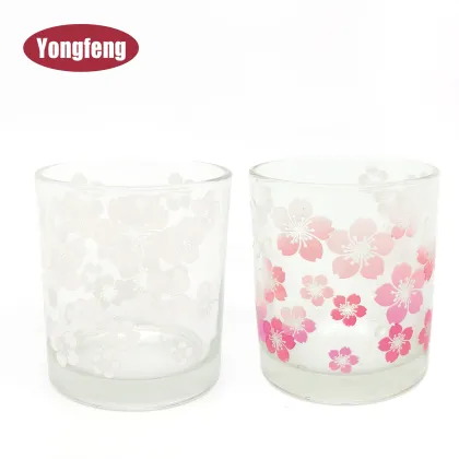 Popular Floral Sakura Glass Cup - Change Color Magic Cup, 11oz