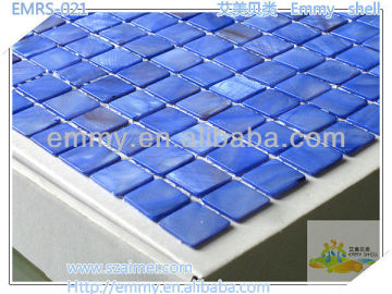2012 new design dyed blue China freshwater mother of peal river shell mosaic wall tile