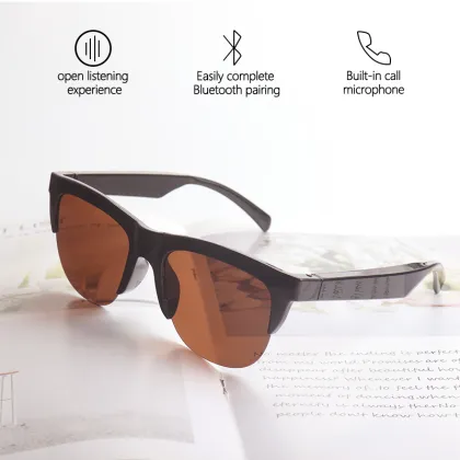 Unisex Wireless Bluetooth Cycling Glasses with Blue Lenses