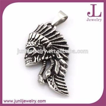 Titanium Stainless Steel Men's Fashion Necklace Retro Skull Head Pendant