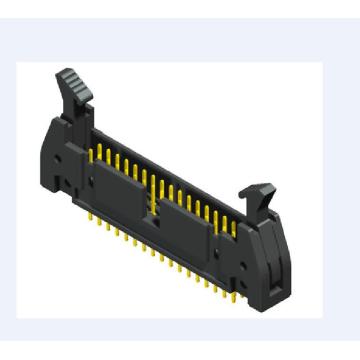 2,54 mm (0,100 &quot;) Cabeçalho ejetor de linha dupla através do orifício 180 ° W trava plástica