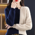 Patchwork pullover loose fleece jumper for ladies