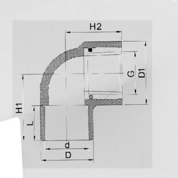 Coude femelle 90 ° en laiton Cpvc d&#39;alimentation en eau ASTM D2846