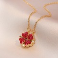 Collar plegable de cristal rojo de lujo para mujeres