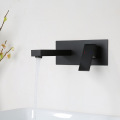 Grifo de pared cuadrante negro mate