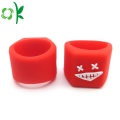 Freak Embossed Logo Smile Silicone Red Rings