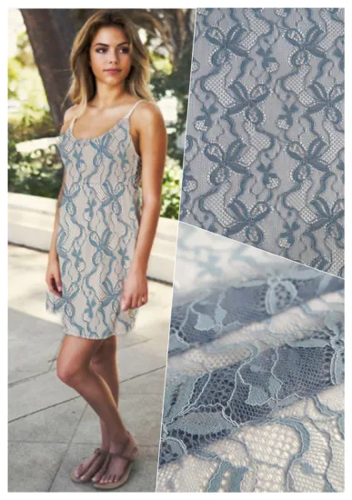 Custom Knitted Nylon Cotton Embroidered Mesh Fabric