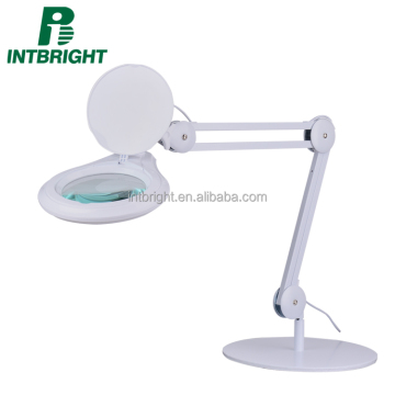 LED Desk Lamp for Nail Salon with Magnifying Lens and Inspection Tools