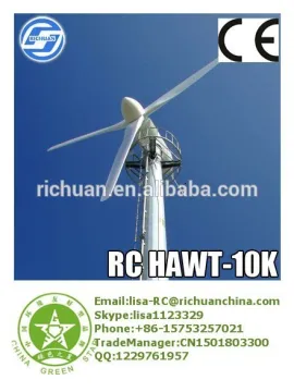 Richuan Green Energy Horizontal Wind Turbine Power 10kw Permanent Magnet Generator
