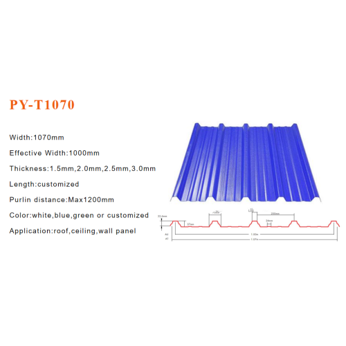 Promoción de ventas UPVC Plastic Roofing Sheet 1130 mm Tipo para la construcción