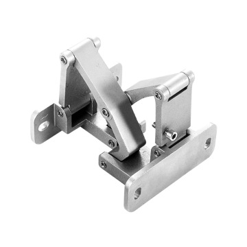 High-quality glass door hinges, highlighting modern style
