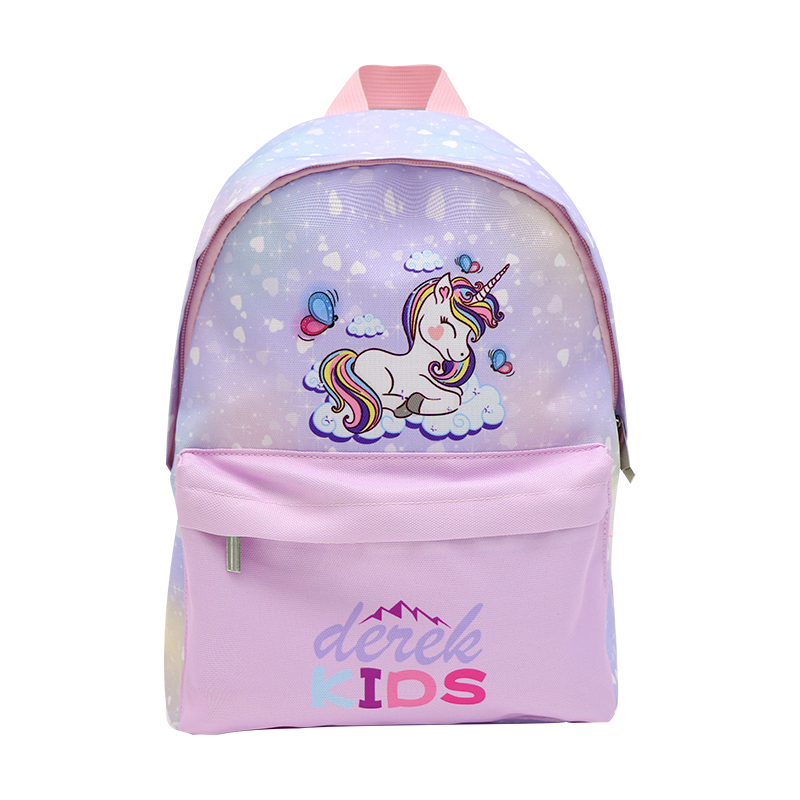 Pink transparent cartoon print backpack