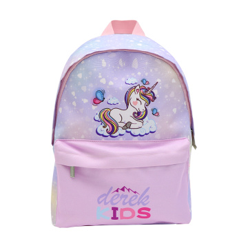 Mochila de impresión de dibujos animados rosa transparente