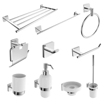 15-Year OEM/ODM Factory: Premium 304 Stainless Steel Black Wall-Mounted Toilet Brush Holder Set for Bathroom Accessories