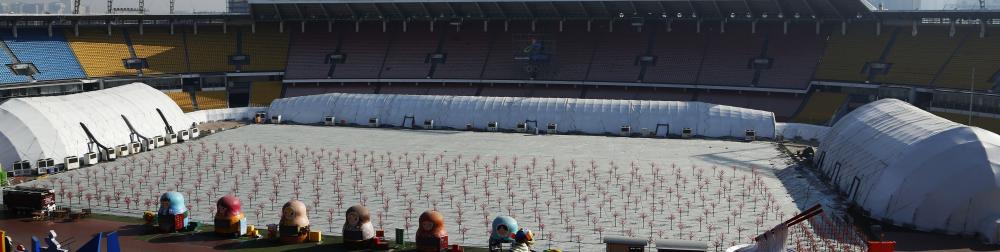 Cargas de estadio de trabajadores inflables para deportes