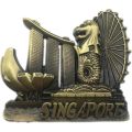 Custom 3D Antique Bronze Zinc Alloy Medium-sized Paper Souvenir Magnet Singapore Tourists Shape Style Fridge Magnetic Sticker